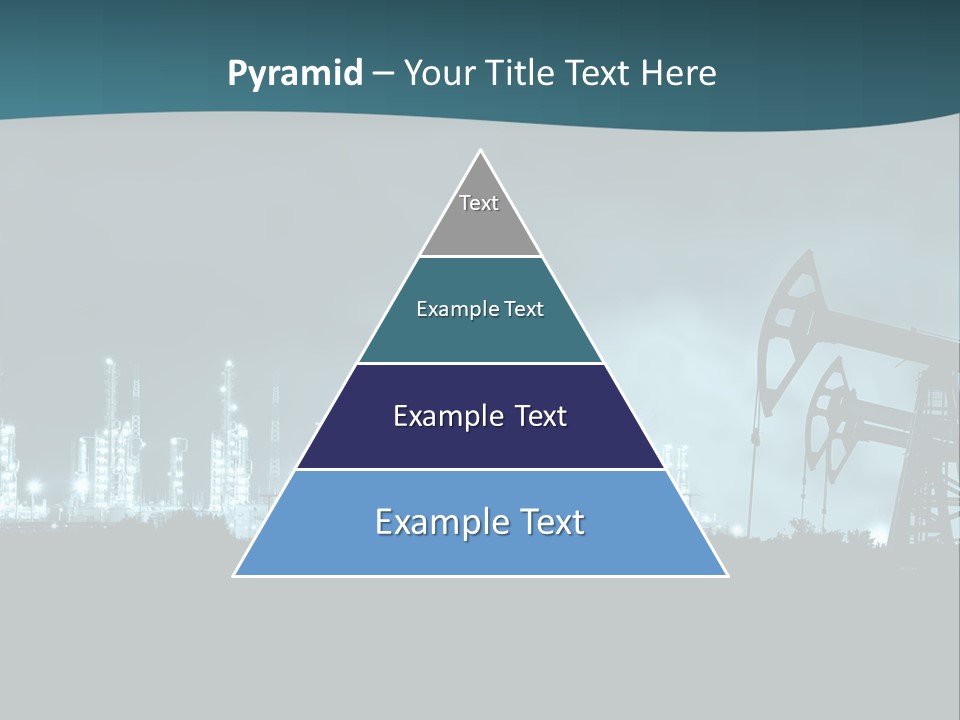 Night Oil Field Pump Jack PowerPoint Template