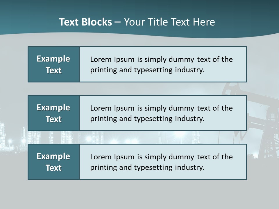 Night Oil Field Pump Jack PowerPoint Template
