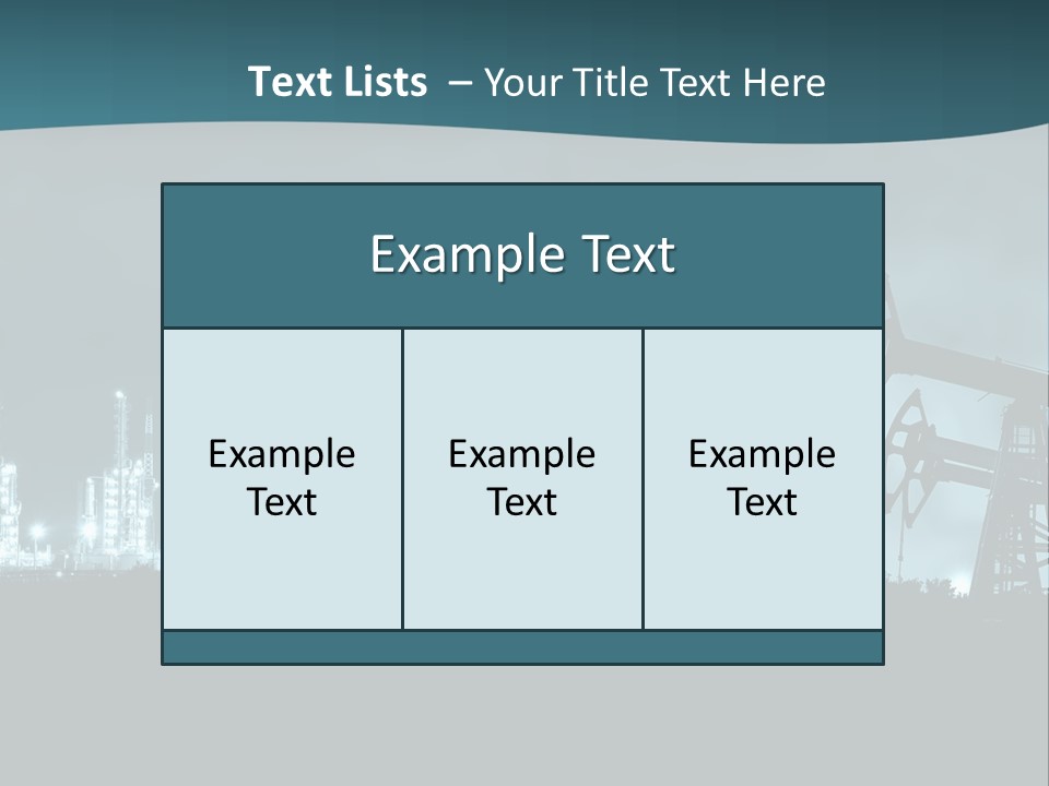 Night Oil Field Pump Jack PowerPoint Template