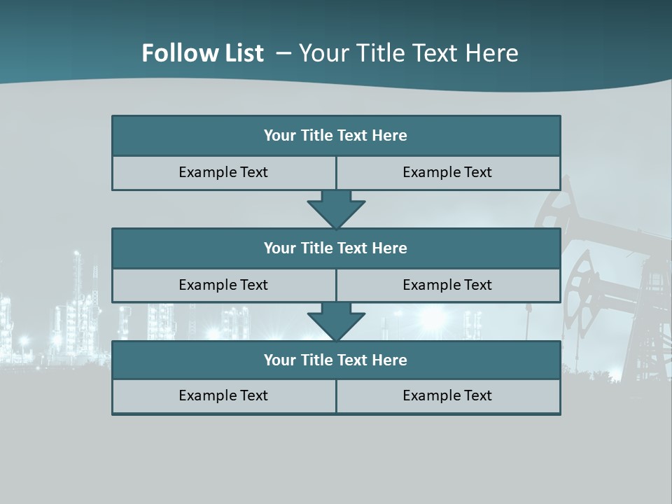Night Oil Field Pump Jack PowerPoint Template