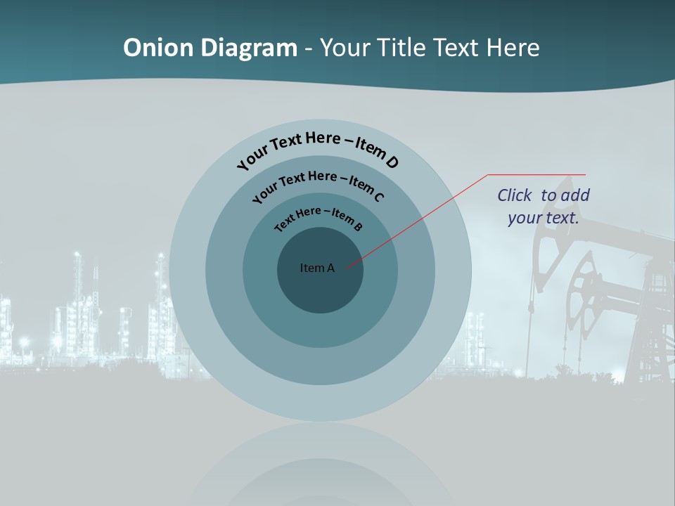 Night Oil Field Pump Jack PowerPoint Template
