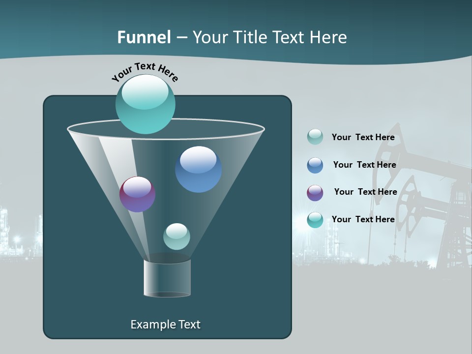 Night Oil Field Pump Jack PowerPoint Template
