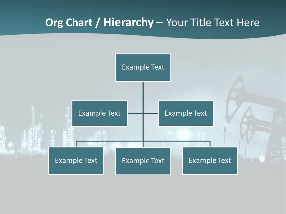 Night Oil Field Pump Jack PowerPoint Template
