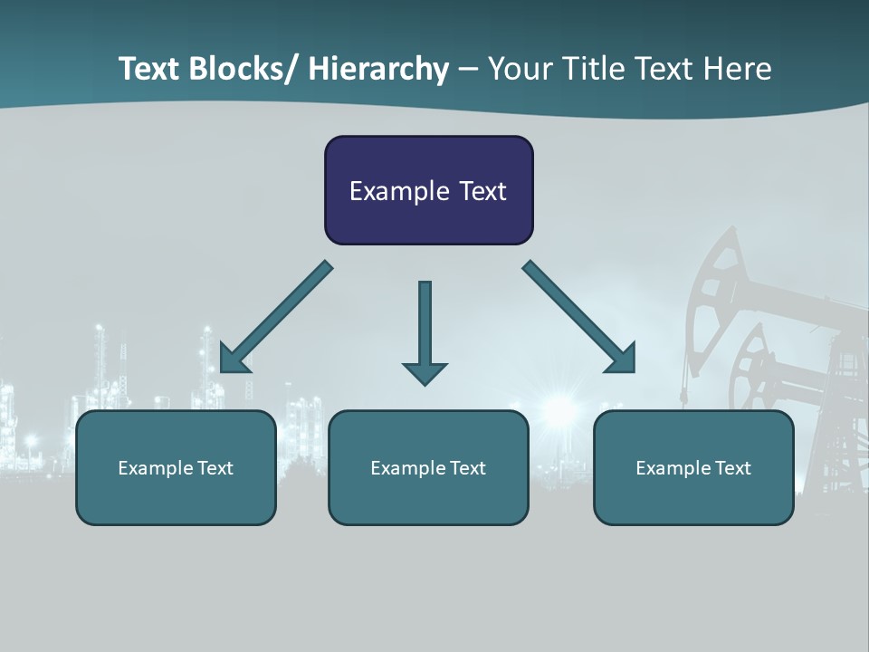 Night Oil Field Pump Jack PowerPoint Template