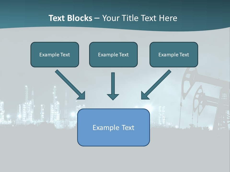 Night Oil Field Pump Jack PowerPoint Template