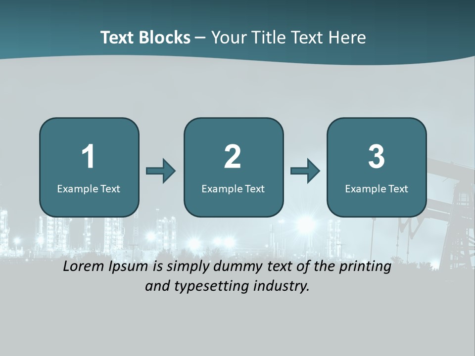 Night Oil Field Pump Jack PowerPoint Template