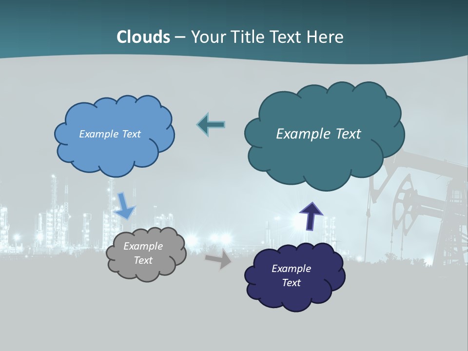 Night Oil Field Pump Jack PowerPoint Template