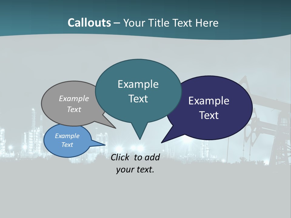 Night Oil Field Pump Jack PowerPoint Template