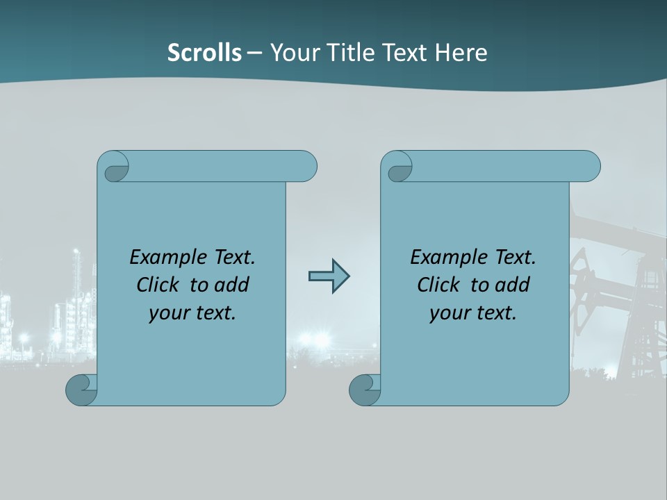 Night Oil Field Pump Jack PowerPoint Template