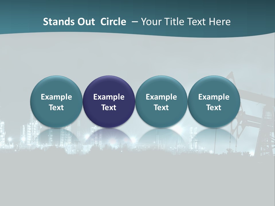 Night Oil Field Pump Jack PowerPoint Template