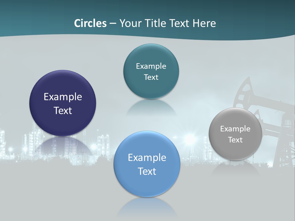 Night Oil Field Pump Jack PowerPoint Template