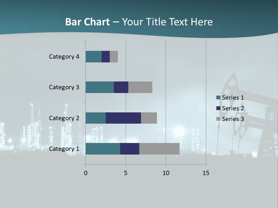 Night Oil Field Pump Jack PowerPoint Template
