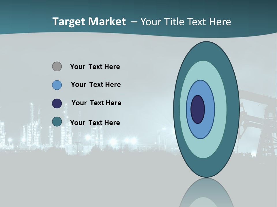 Night Oil Field Pump Jack PowerPoint Template