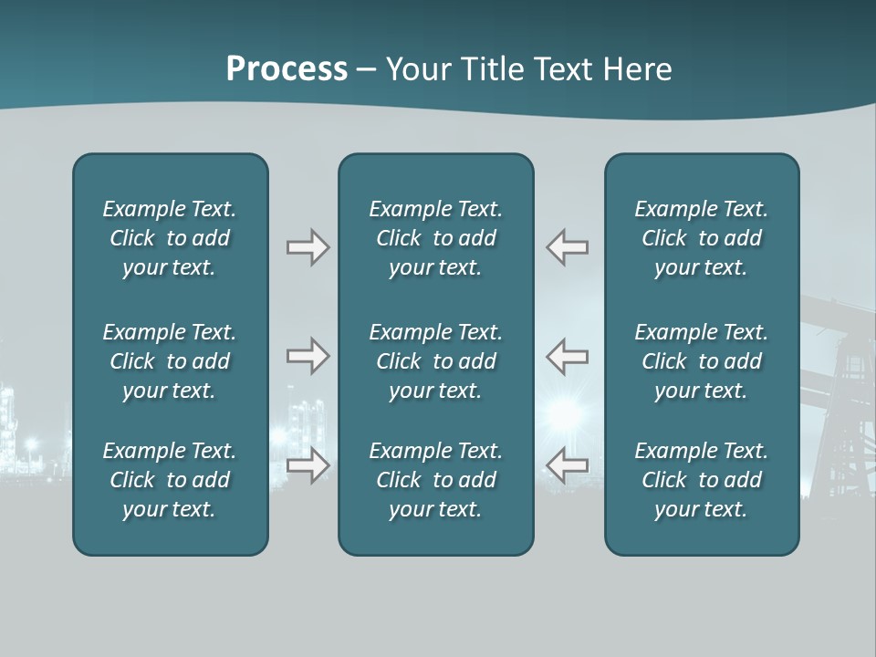 Night Oil Field Pump Jack PowerPoint Template