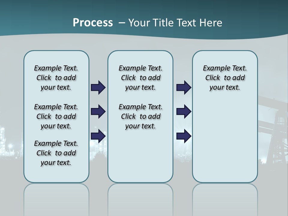 Night Oil Field Pump Jack PowerPoint Template