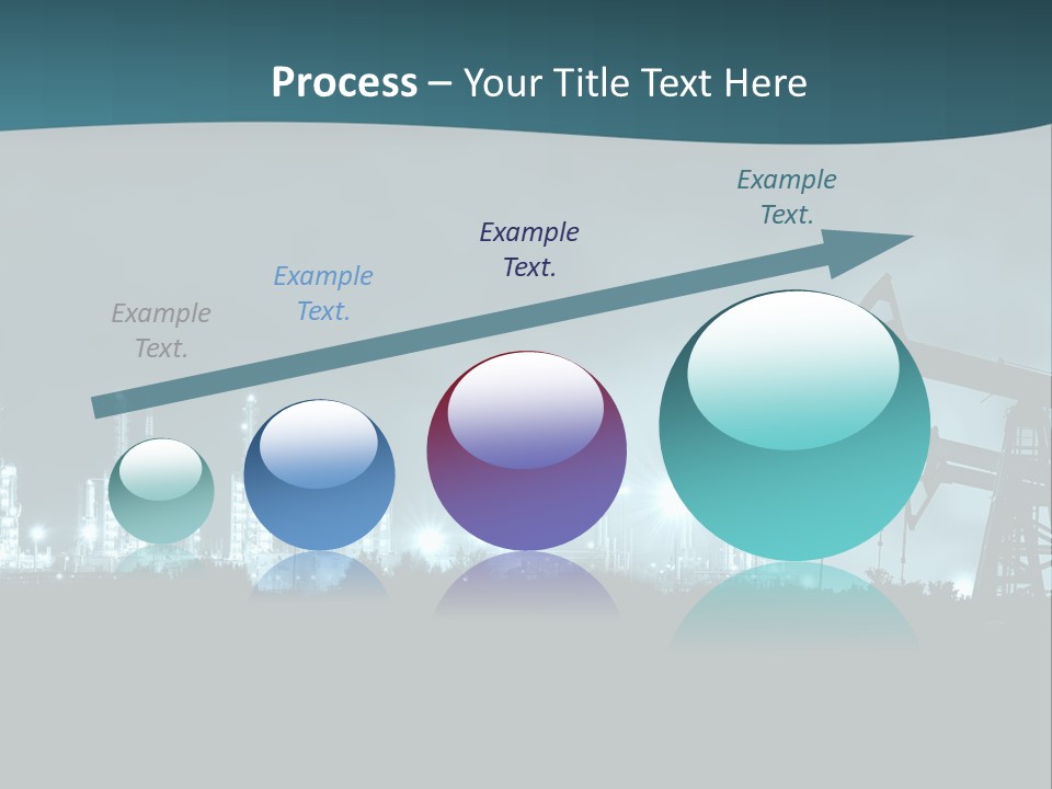Night Oil Field Pump Jack PowerPoint Template
