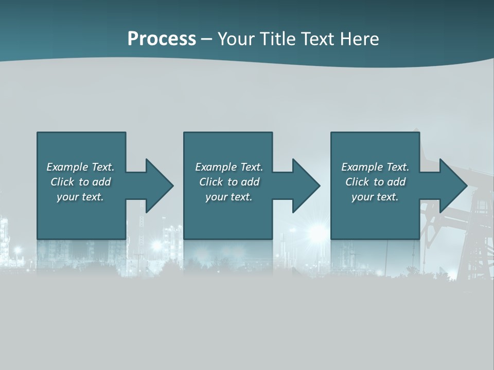 Night Oil Field Pump Jack PowerPoint Template