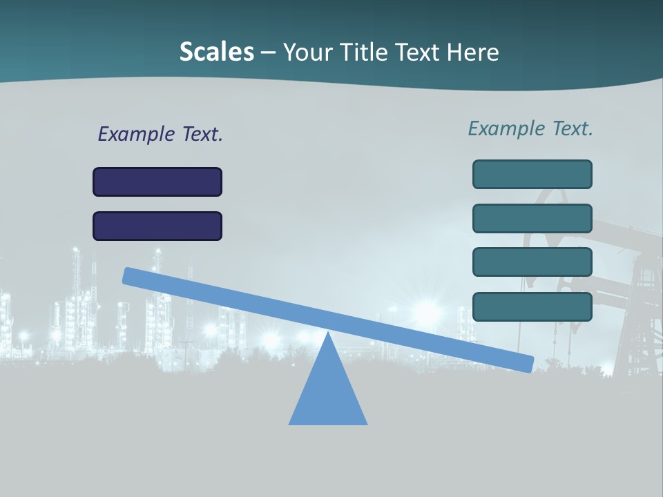 Night Oil Field Pump Jack PowerPoint Template