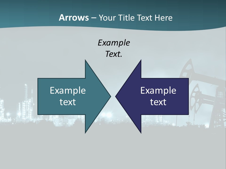 Night Oil Field Pump Jack PowerPoint Template