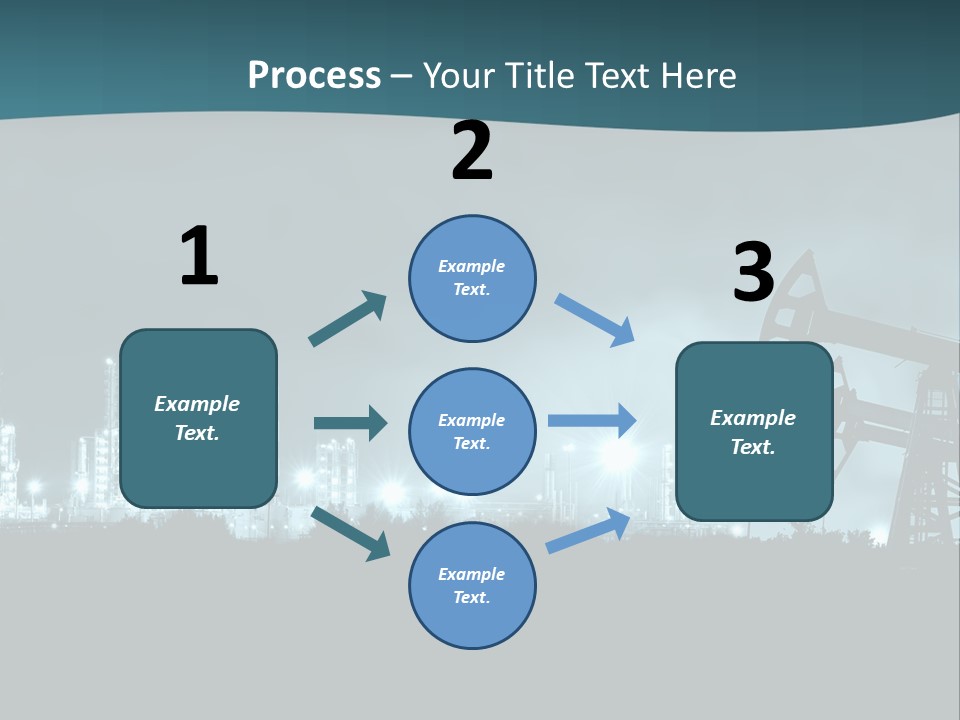 Night Oil Field Pump Jack PowerPoint Template
