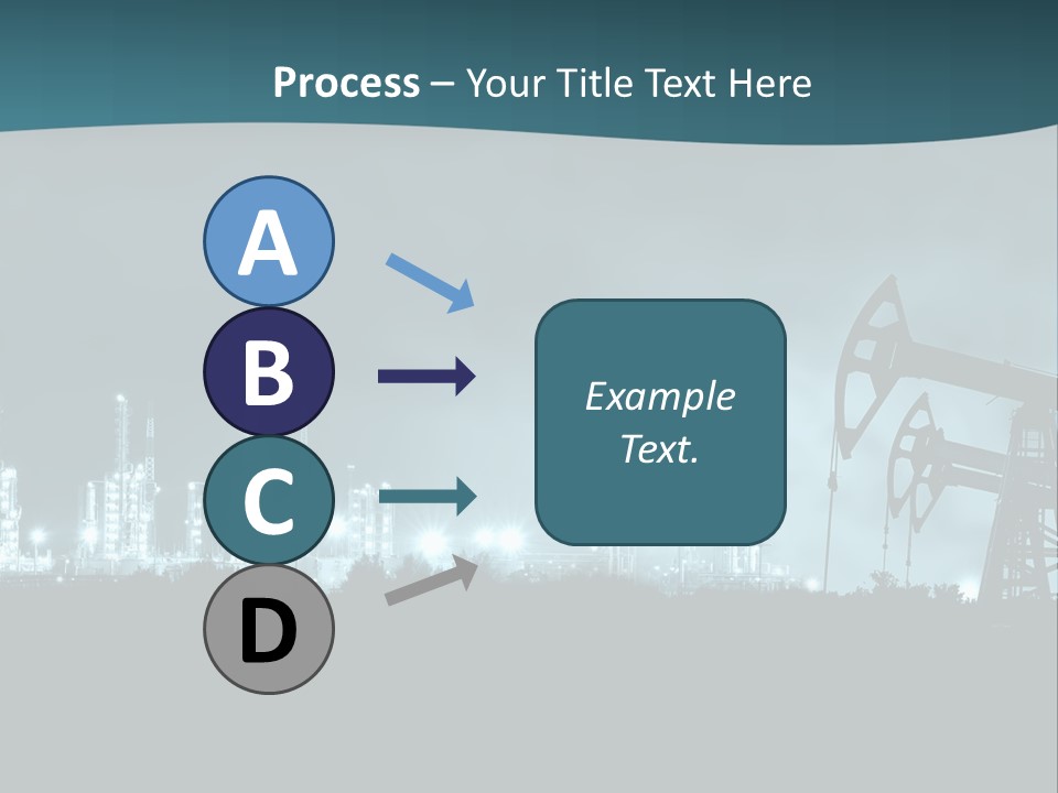 Night Oil Field Pump Jack PowerPoint Template