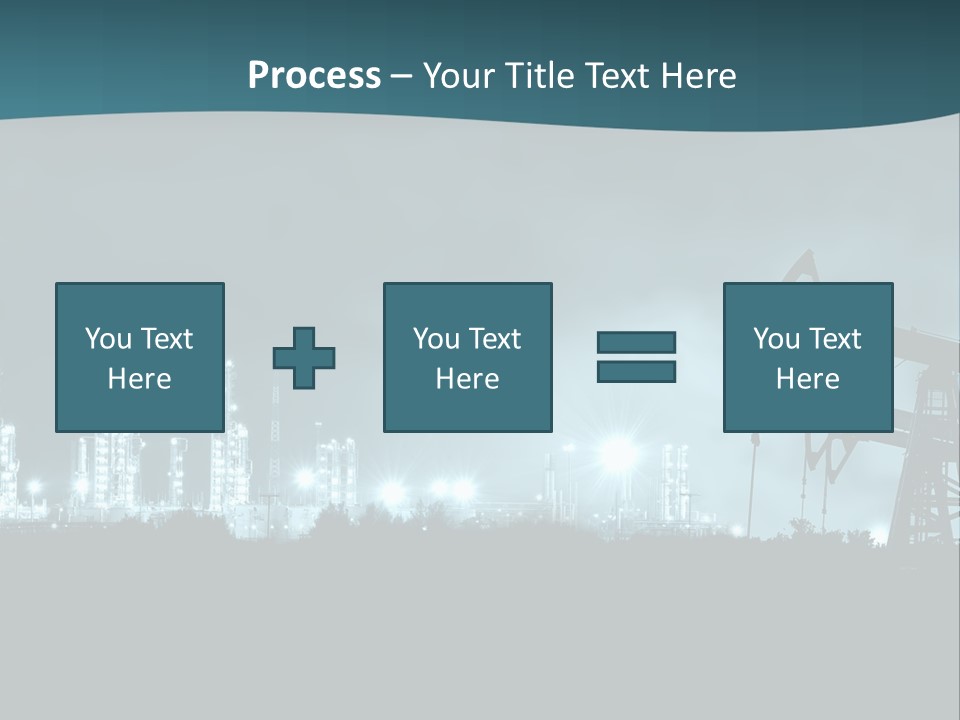 Night Oil Field Pump Jack PowerPoint Template