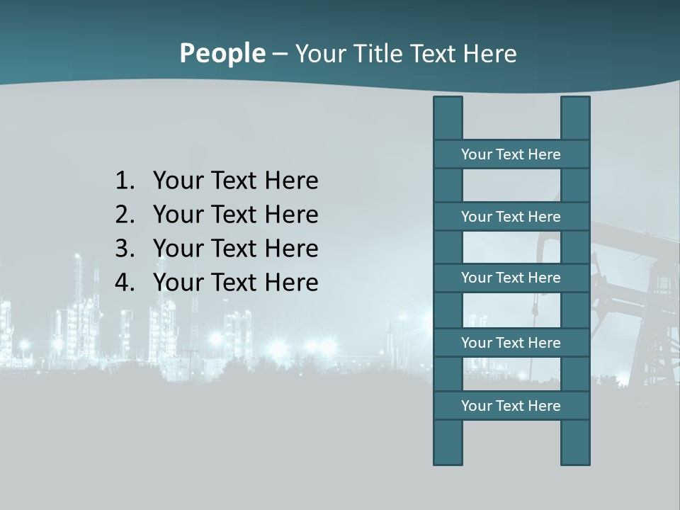 Night Oil Field Pump Jack PowerPoint Template