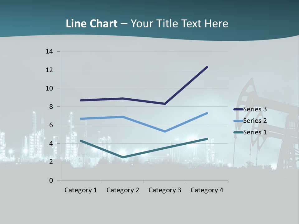 Night Oil Field Pump Jack PowerPoint Template