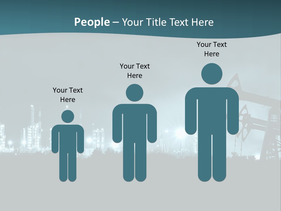 Night Oil Field Pump Jack PowerPoint Template