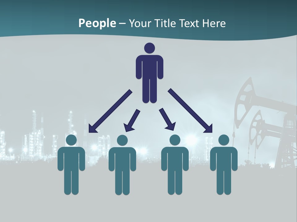 Night Oil Field Pump Jack PowerPoint Template