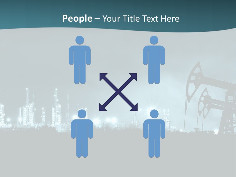 Night Oil Field Pump Jack PowerPoint Template