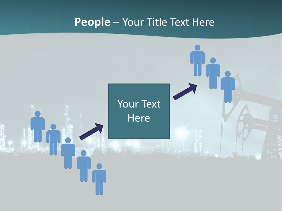 Night Oil Field Pump Jack PowerPoint Template