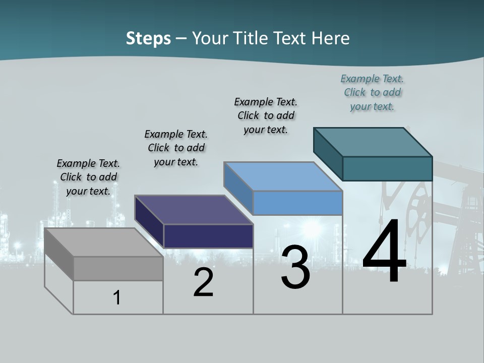 Night Oil Field Pump Jack PowerPoint Template