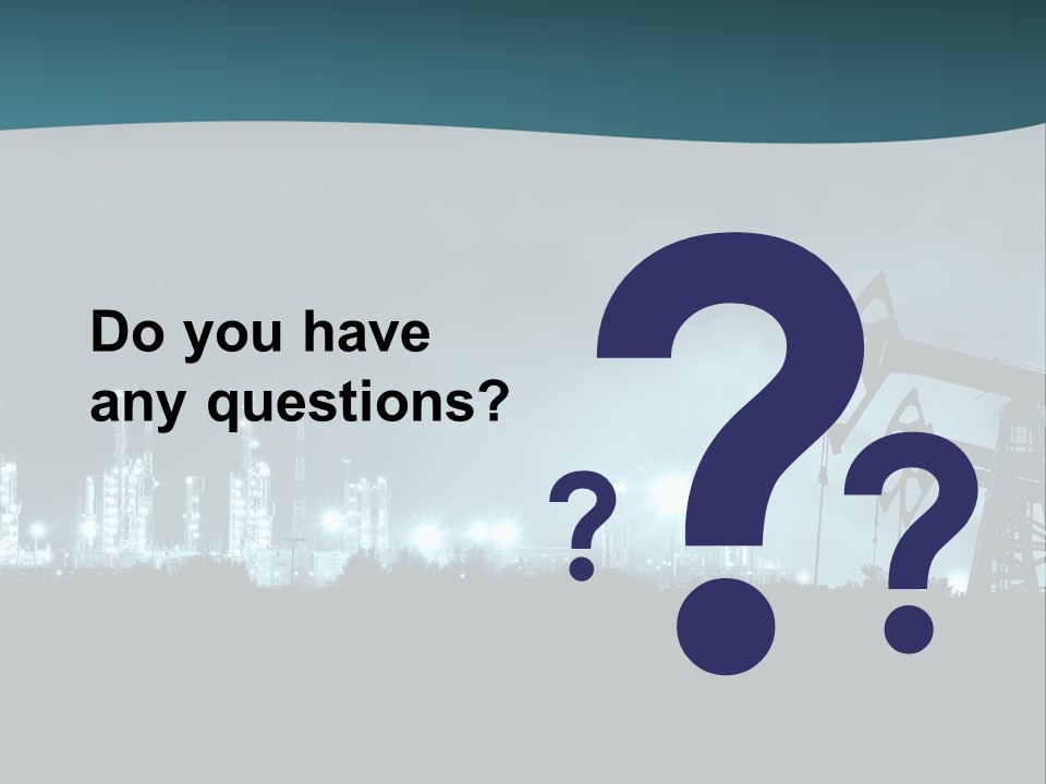 Night Oil Field Pump Jack PowerPoint Template