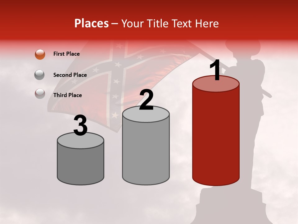 Day Silhouette Confederate Flag PowerPoint Template