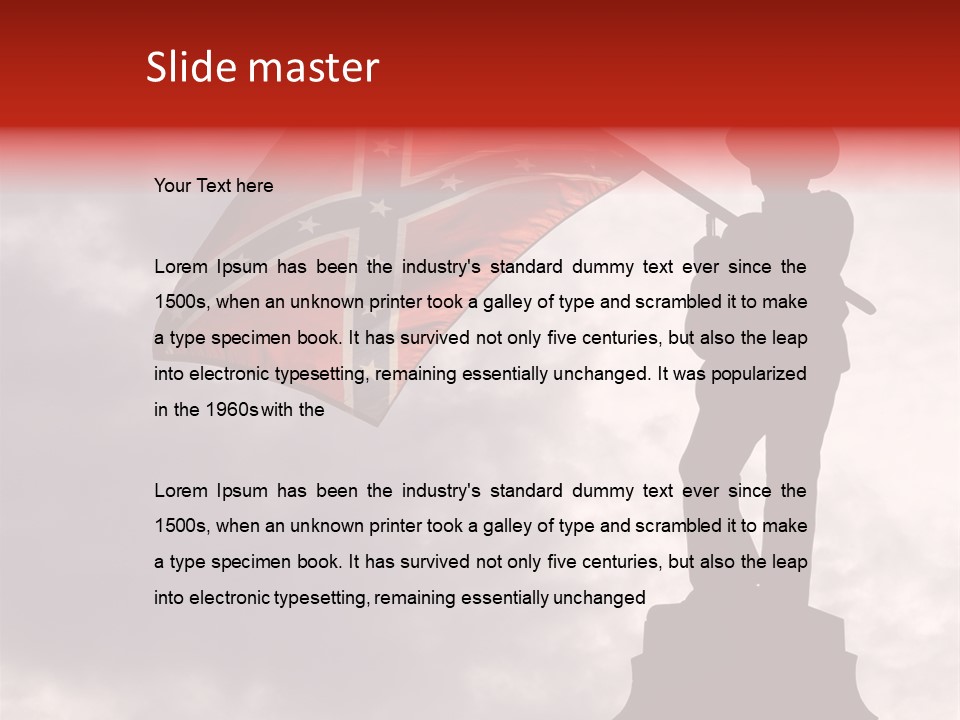 Day Silhouette Confederate Flag PowerPoint Template