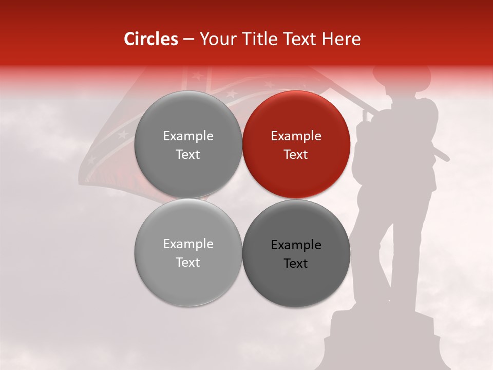 Day Silhouette Confederate Flag PowerPoint Template