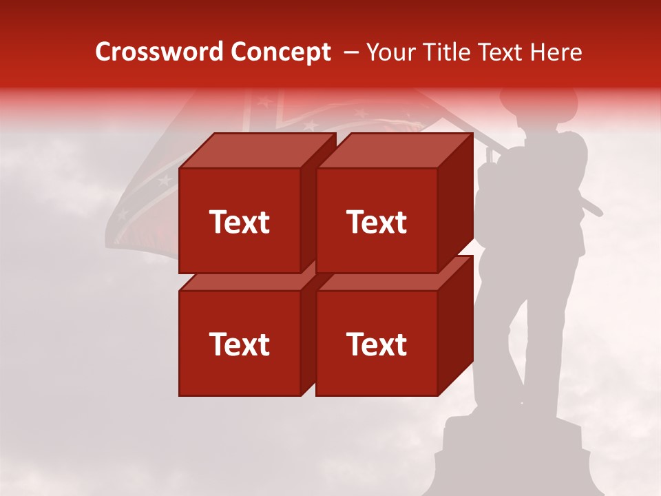 Day Silhouette Confederate Flag PowerPoint Template