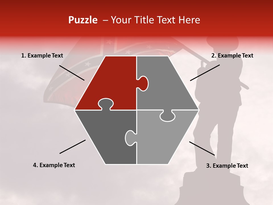 Day Silhouette Confederate Flag PowerPoint Template