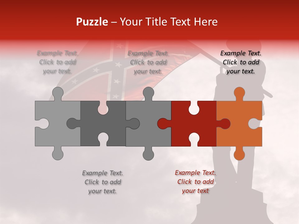 Day Silhouette Confederate Flag PowerPoint Template