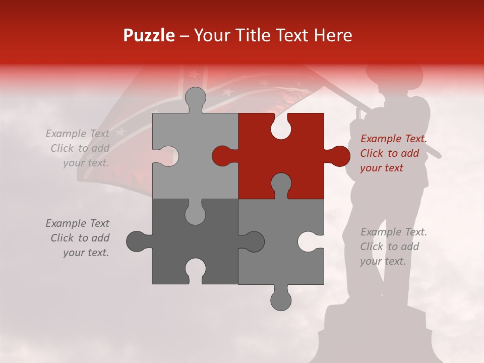 Day Silhouette Confederate Flag PowerPoint Template