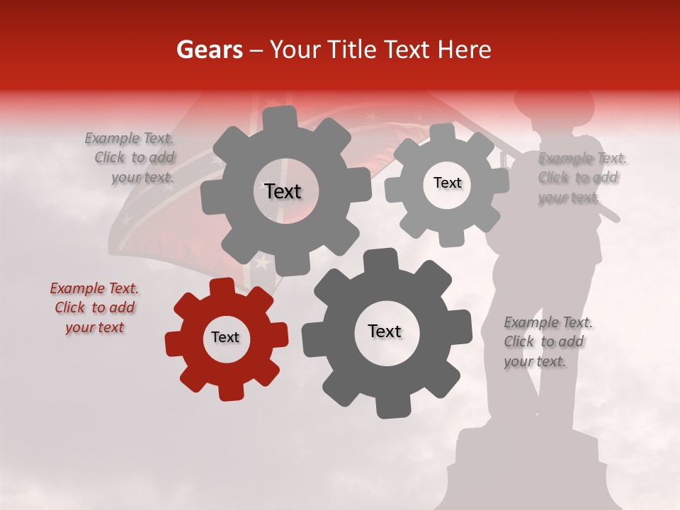 Day Silhouette Confederate Flag PowerPoint Template