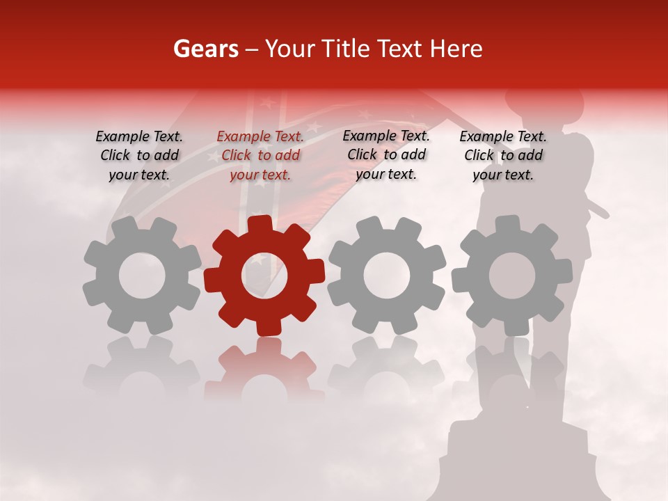 Day Silhouette Confederate Flag PowerPoint Template