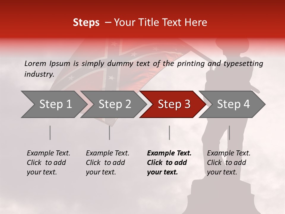 Day Silhouette Confederate Flag PowerPoint Template