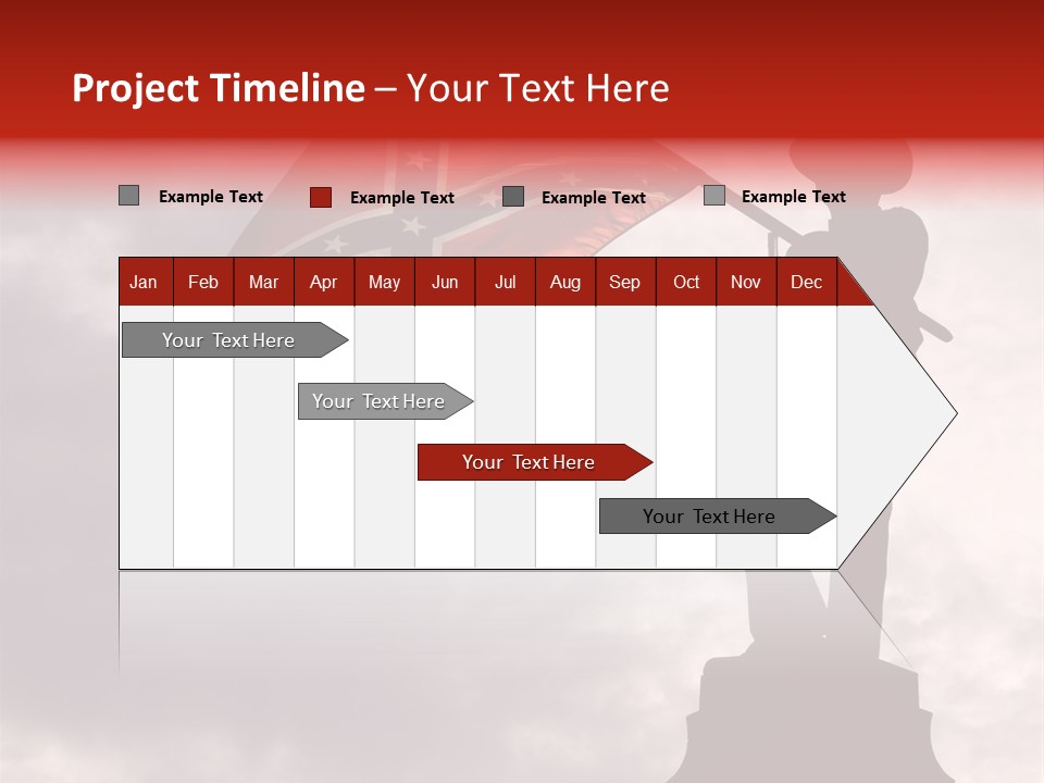 Day Silhouette Confederate Flag PowerPoint Template