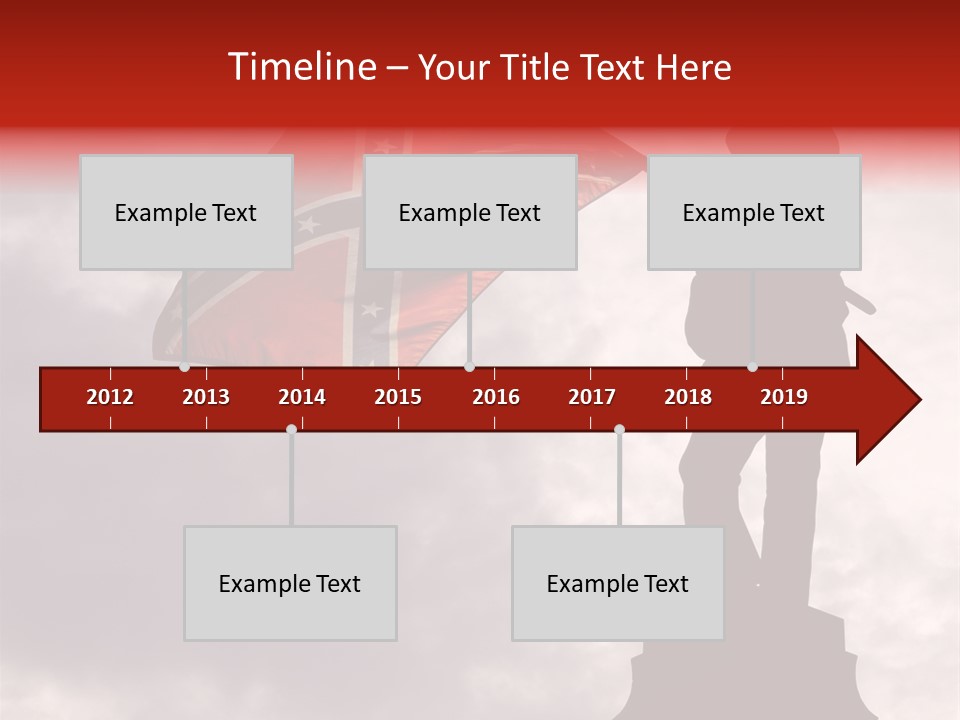 Day Silhouette Confederate Flag PowerPoint Template