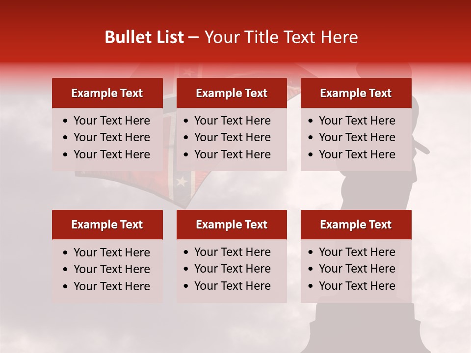 Day Silhouette Confederate Flag PowerPoint Template