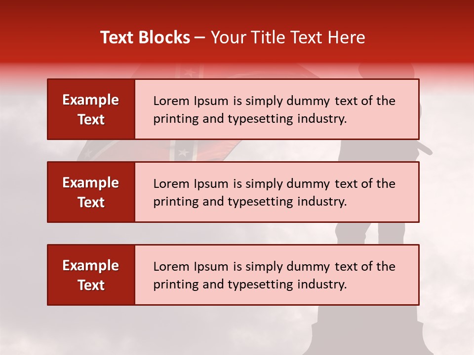 Day Silhouette Confederate Flag PowerPoint Template