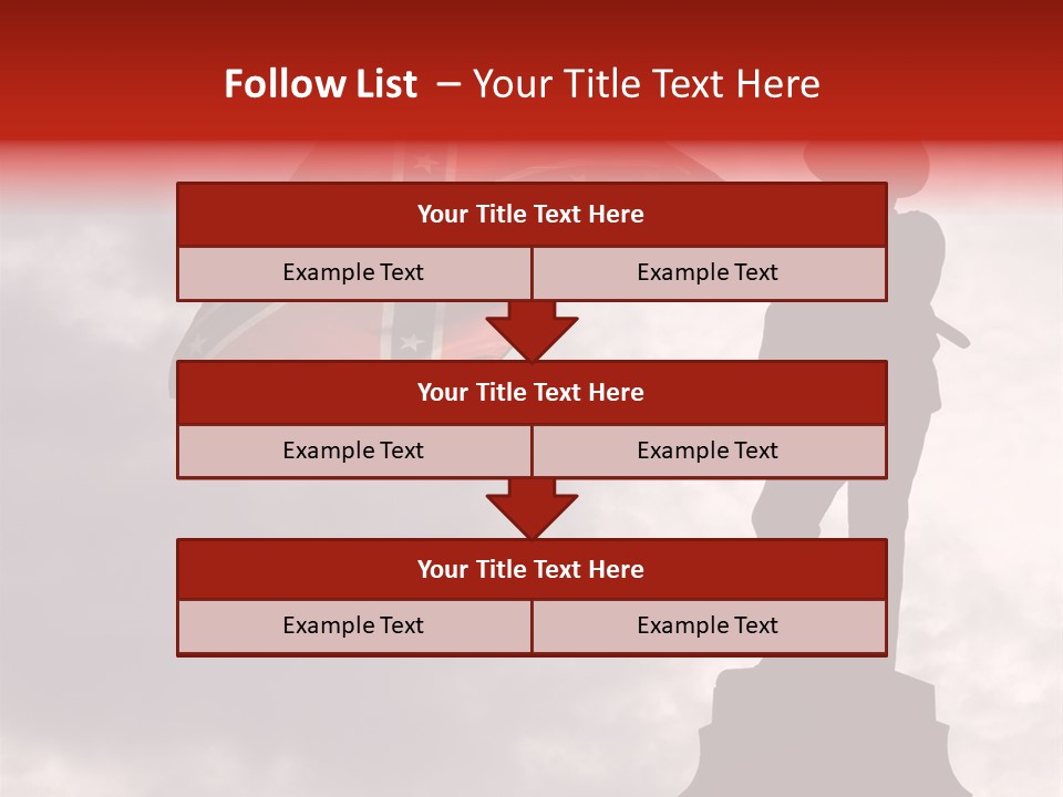 Day Silhouette Confederate Flag PowerPoint Template