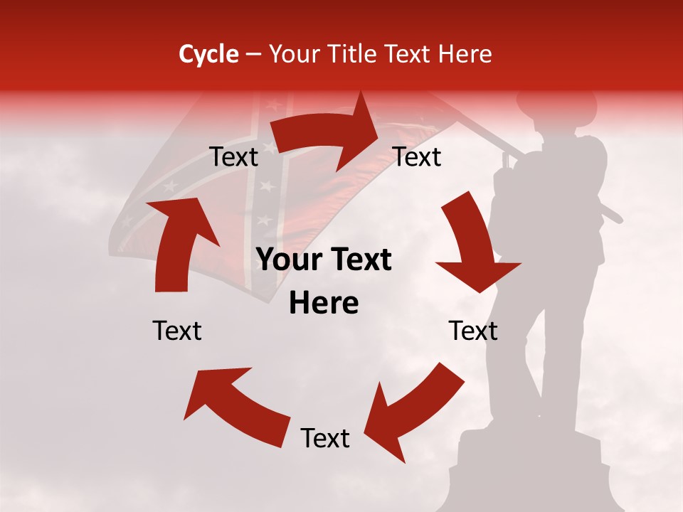 Day Silhouette Confederate Flag PowerPoint Template